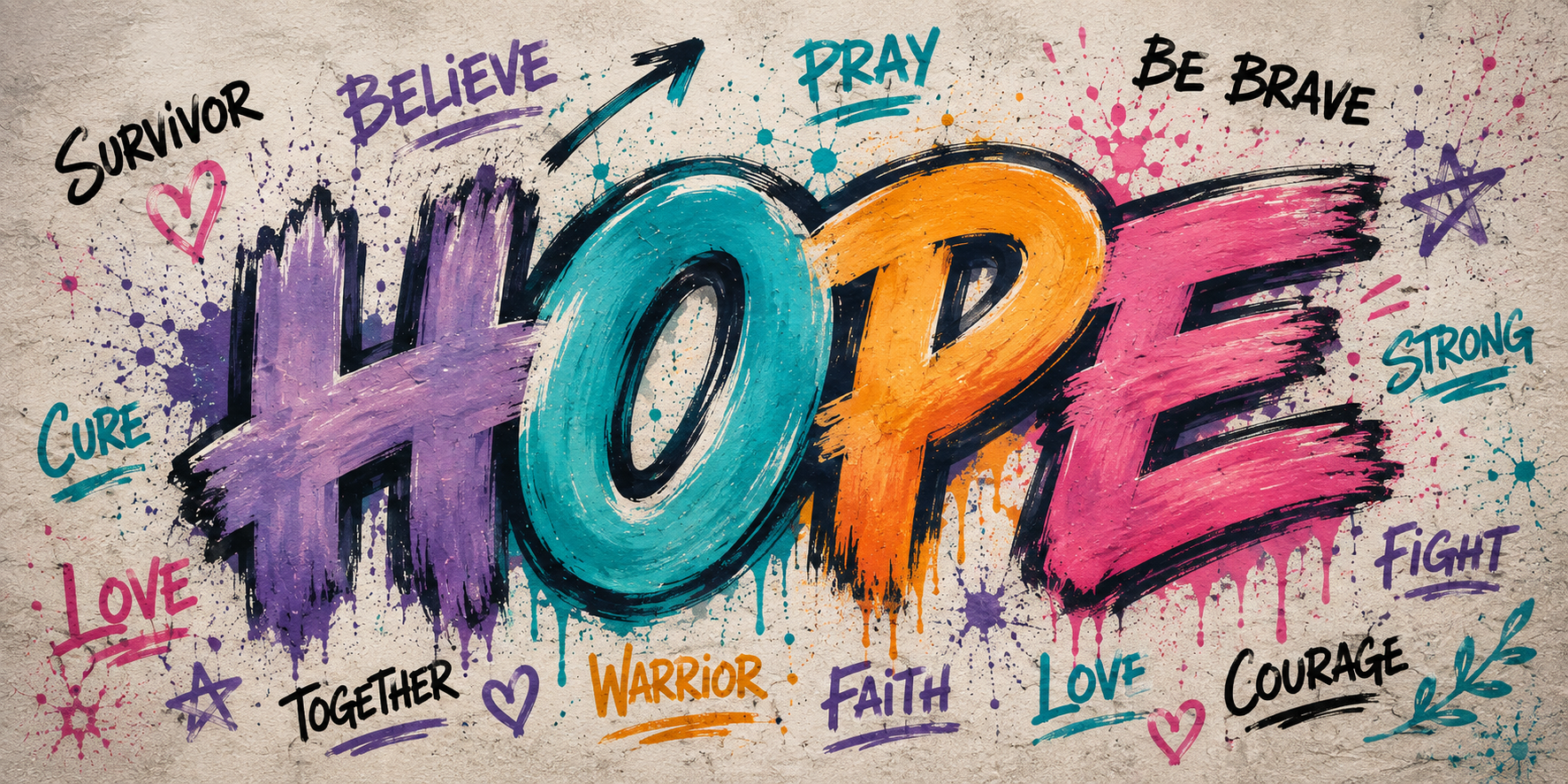 HOPE mural for mental health resources and support at Inspired Hope Therapy in Montclair NJ
